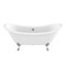 Anzzi Belissima 69.29 in Double Slipper Acrylic Claw Foot Tub in White FT-CF130LXFT-CH - alternate 9